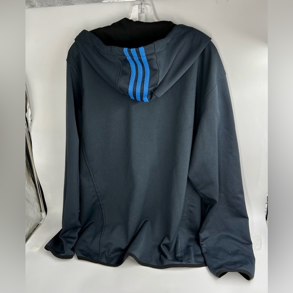 Adidas Mens Full Zip Hooded Light Weight Jacket - Picture 4 of 6